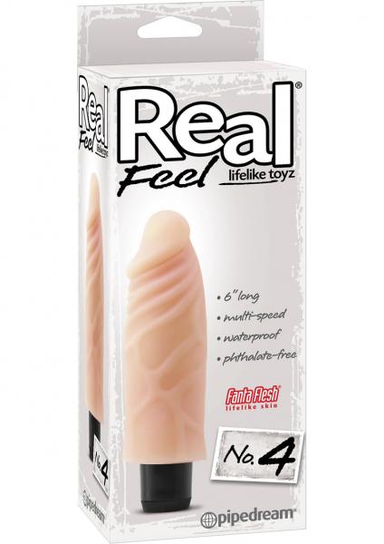Real Feel Lifelike Toyz No 4 Beige Vibrating Dildo