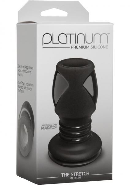 Platinum Silicone The Stretch Silicone Anal Plug Medium - Black