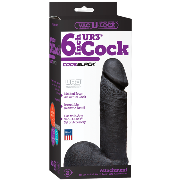 Vac-u-lock - Ur3 6in Realistic Cock Codeblack