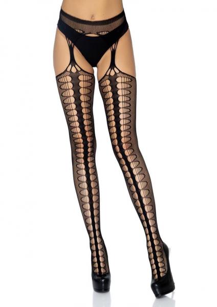 Scale Net Suspender Hose O/S Black