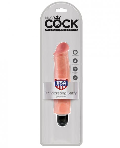 King Cock 7 inches Vibrating Stiffy Beige