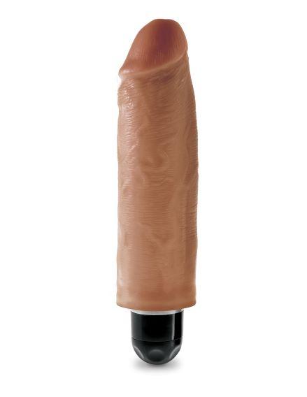King Cock 6in Vibrating Stiffy Tan
