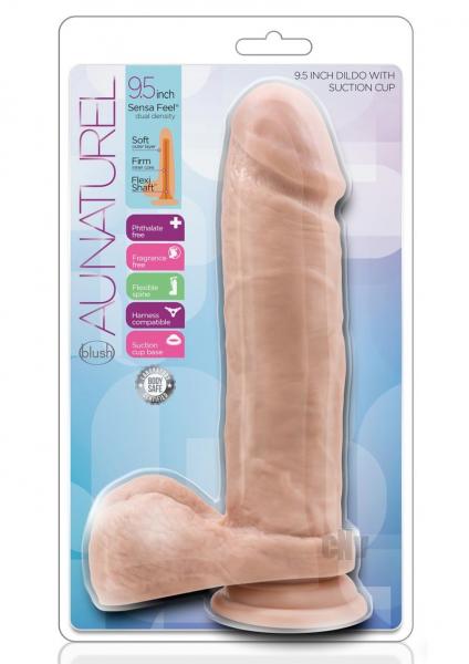 Au Natural 9.5 inches Dildo with Suction Cup Beige