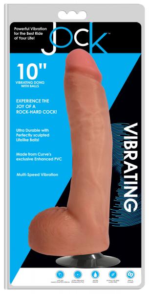 Jock 10 Inches Vibrating Dong, Balls And Suction Cup
