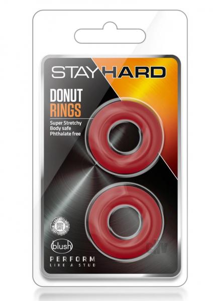 Stay Hard - Donut Rings - Red
