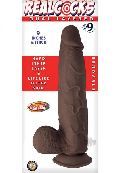 Realcocks Dual Layered #9 9In Dark Brown