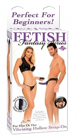 Fetish Fantasy For Him Or Her Vibrating Hollow Strap-on Purple