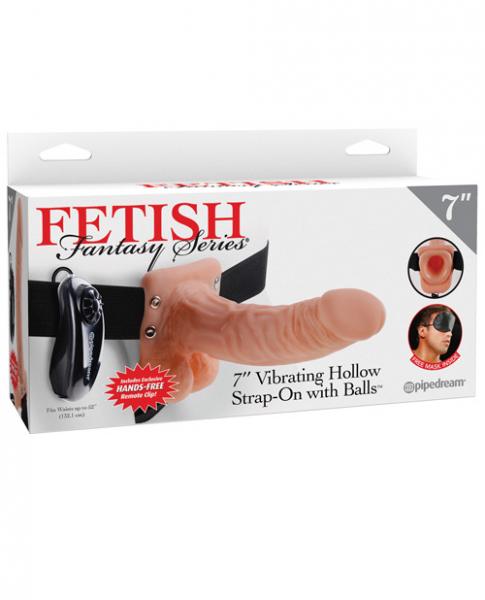 Fetish Fantasy 7in Vibrating Hollow Strap-on With Balls Flesh
