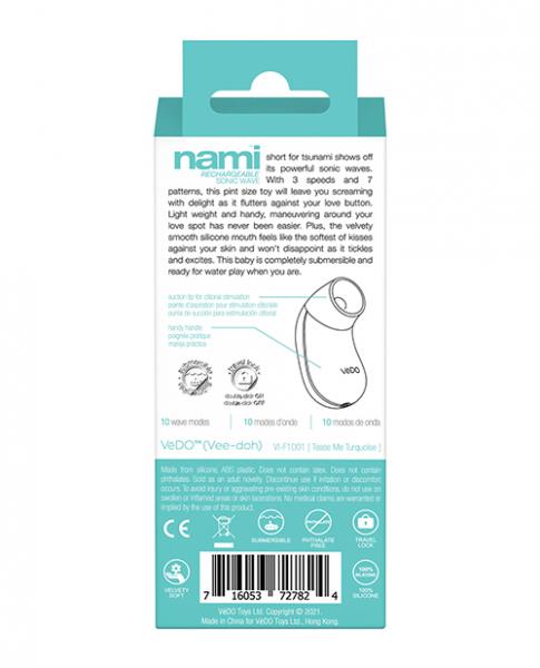 Vedo Nami Rechargeable Sonic Vibe Tease Me Turquoise