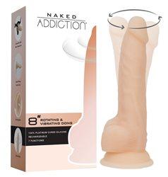 Naked Addiction Rotating & Vibrating Dong 8" Vanilla
