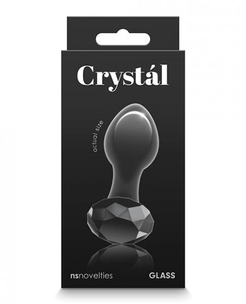 Crystal Gem Glass Anal Plug Black