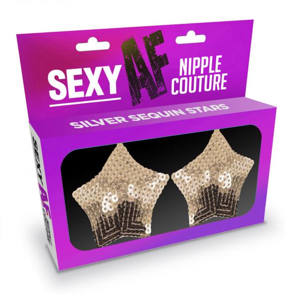 Sexy Af Nipple Couture Silver Stars Pasties