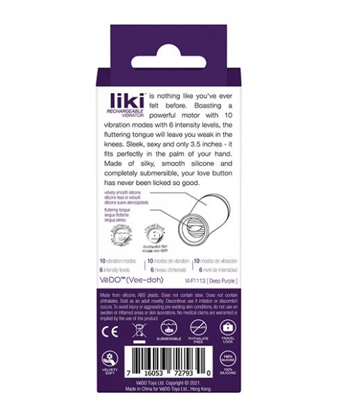 Vedo Liki Rechargeable Flicker Deep Purple