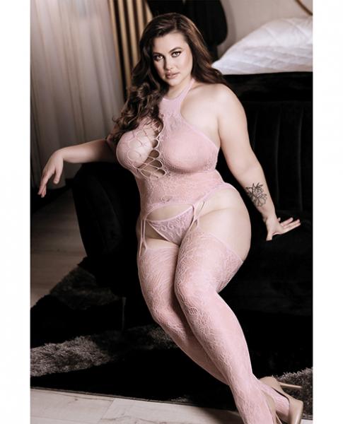 Sheer Blushing Beauty Bodystocking & G-string Light Pink Queen