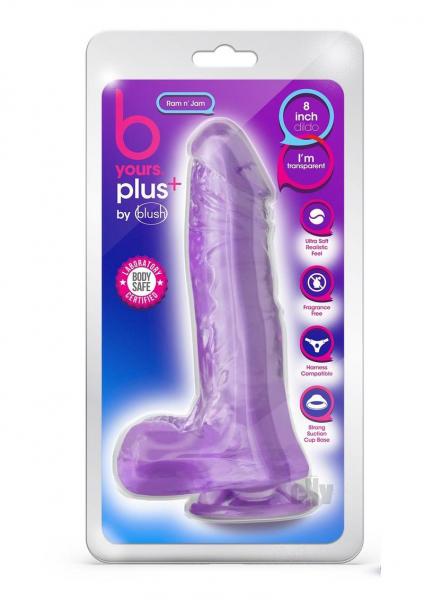 B Yours Plus Ram 'n' Jam Dildo Purple