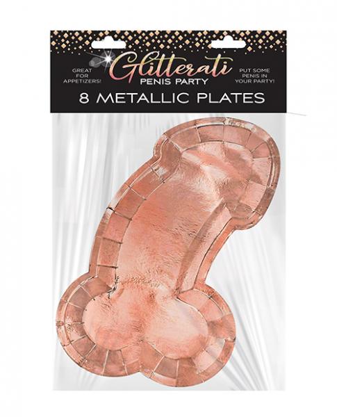 Glitterati Penis Rose Plates 8pk