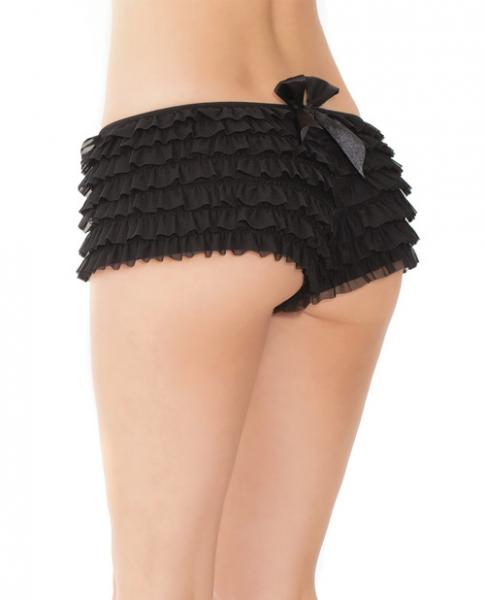 Ruffle Shorts Back Bow Detail Black OS/XL