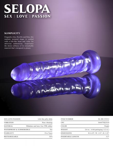 Selopa Slimplicity 6 In. Jelly Dong Purple