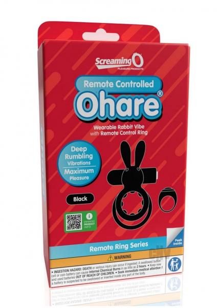 Screaming O Ohare Remote Controlled Vibrating Ring - Black