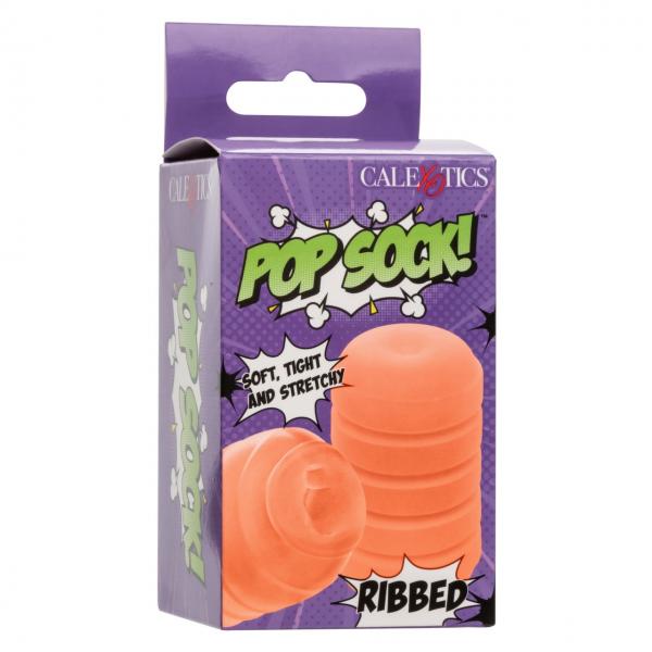 Pop Sock Ribbed Masturbator - Orange