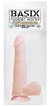 Basix Rubber Works 7.5 Inch Dong With Suction Cup - Flesh