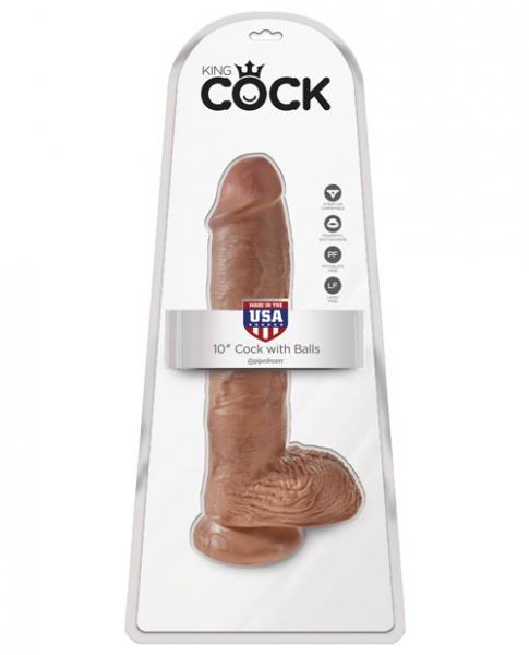 King Cock 10 Cock w/Balls - Tan