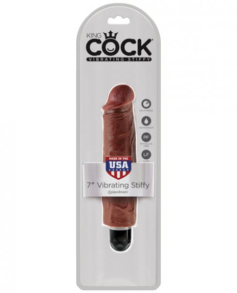 King Cock 7 Vibrating Stiffy - Brown