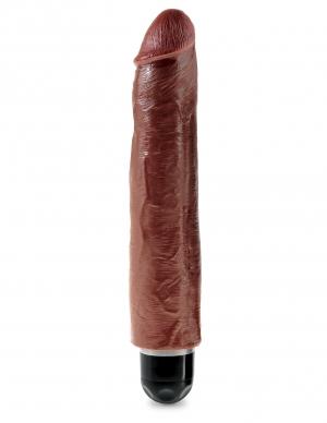 King Cock 10 Vibrating Stiffy - Brown