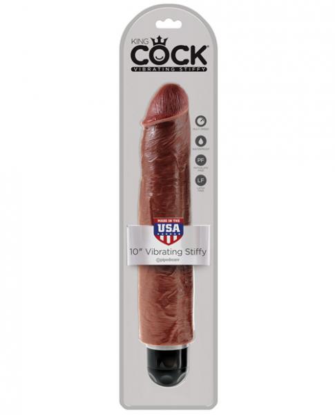 King Cock 10 Vibrating Stiffy - Brown