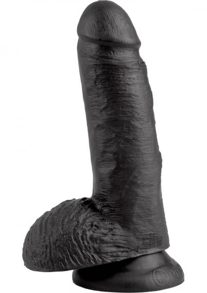 King Cock 7-Inch Cock With Balls - Black