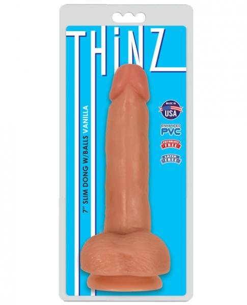 Curve Novelties Thinz 7 Slim Dong w/Balls - Vanilla