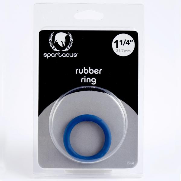 Spartacus 1.25 Rubber Cock Ring - Blue