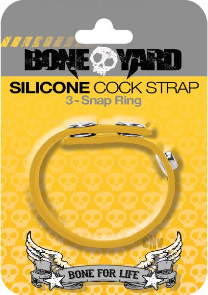 Boneyard Silicone Cock Strap 3 - Snap Ring - Yellow