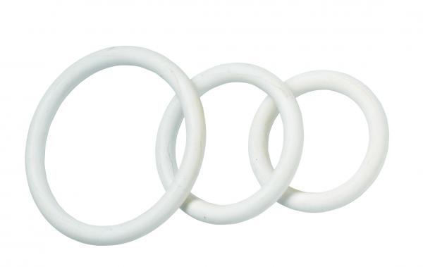 Spartacus Nitrile Cock Ring Set - White Pack of 3
