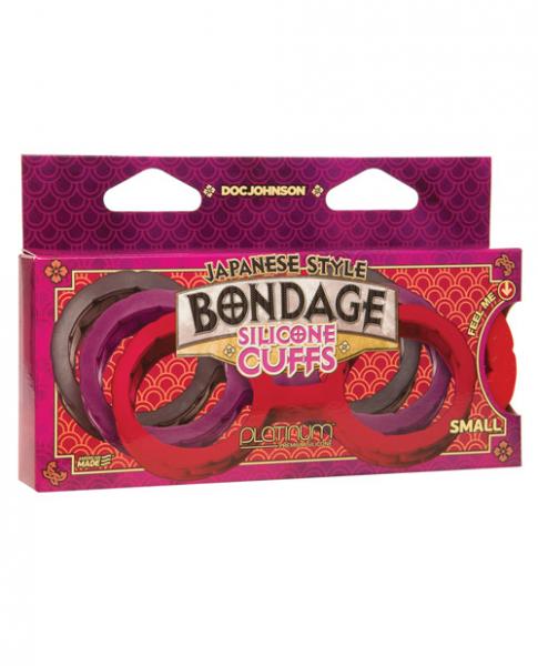 Japanese Bondage Silicone Cuffs Small - Red