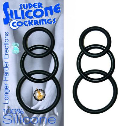 Super Silicone Cockrings 3 (Black)