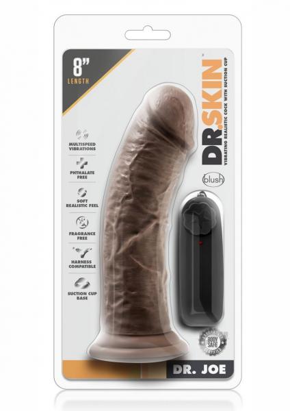 Dr. Skin - Dr. Joe - 8 Inch Vibrating Cock With Suction Cup - Chocolate