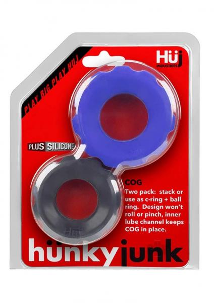 Hunky Junk Cog Ring 2 Size Double Pack - Cobalt & Tar Pack of 2