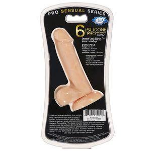 Pro Sensual Premium Silicone 6 Inch Dong With 3 Cockrings - Flesh