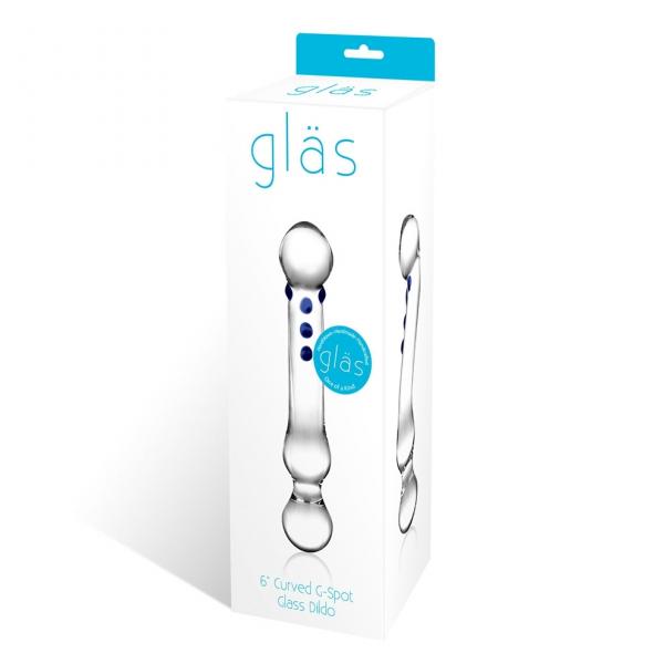 Glas 6in Curved G-Spot Glas Dildo