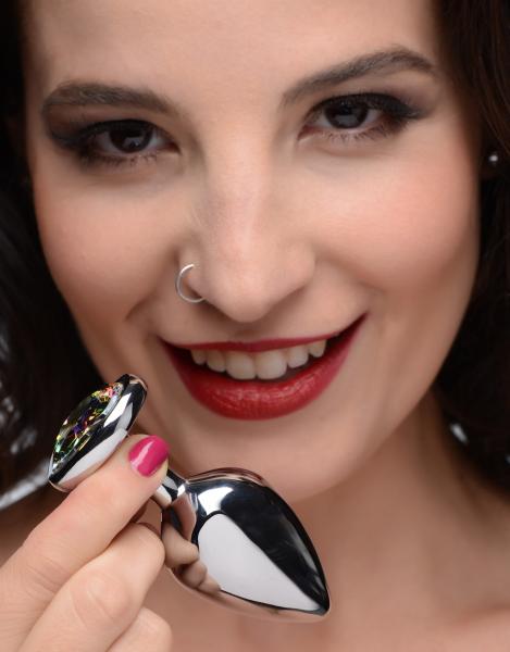 Bootysparks Rainbow Prism Heart Anal Plug - Medium