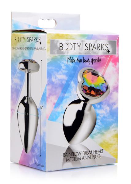 Bootysparks Rainbow Prism Heart Anal Plug - Medium