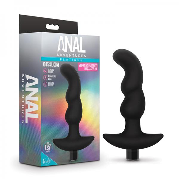 Blush Anal Adventures Platinum Silicone Vibrating Prostate Massager 03 - Black