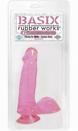 Basix Dong With Suction Cup 6 Inches Pink