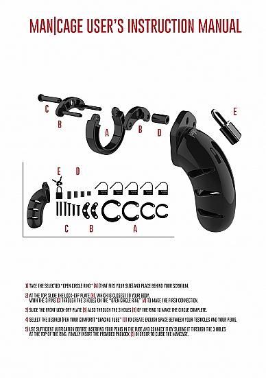 Man Cage Model 17 - Chastity - 4.5" - Silicone Cock Cage - Black