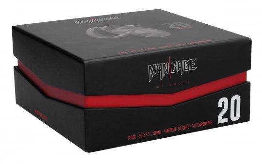 Man Cage Model 16 - Chastity - 3.5" - Silicone Cock Cage - Black