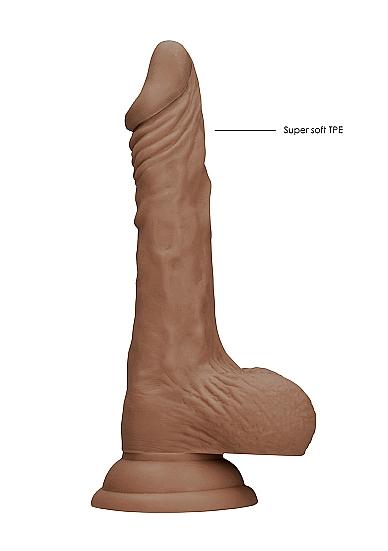 Real Rock Realistic Dildo With Balls - 8" - 20 Cm - Mocha