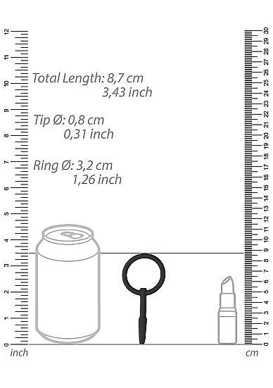 Ouch! Urethral Sounding - Silicone Plug - Black - 8 Mm