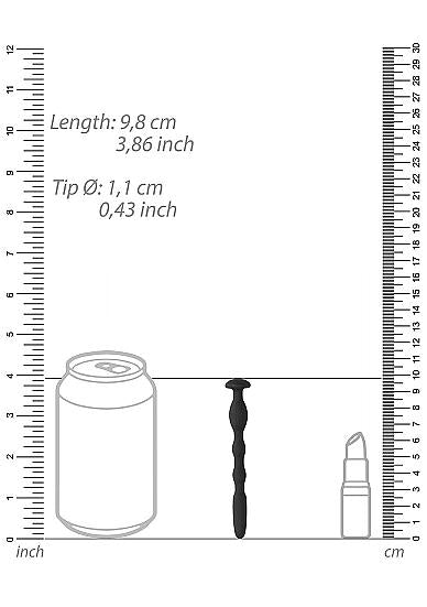 Ouch! Urethral Sounding - Silicone Cock Pin - Black - 11 Mm