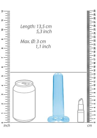 Realrock Crystal Clear Non-realistic Dildo With Suction Cup 5.3 In. Blue
